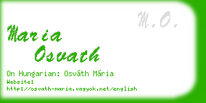maria osvath business card