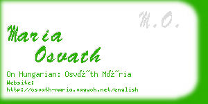 maria osvath business card